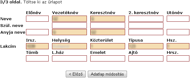 21. ábra Adatlap Lakossági felhasználónak (3. oldal)